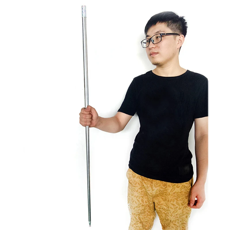 

Wonderful Appearing Cane Metal Silver Magic Close Up Illusion Silk to Wand Tricks Stage BM88