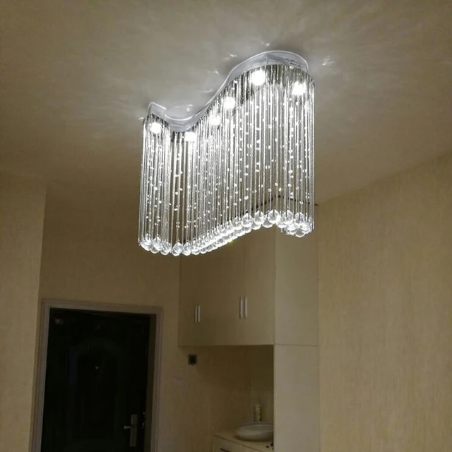 Re Modern Chandelier 6pcs Gu10 Light K9 Crystal Ball Re Modern Chandelier 6pcs Gu10 Light K9 Crystal Ball S Shape Rain Drop Luminaire Decoration Er Pendant Lamp Chandeliers