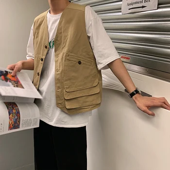 

Fashion Big Pocket Photographer Vest Casual Wild Fishing Vest Classic Based Mens Vest High Quality Vest Male Size M-2XL