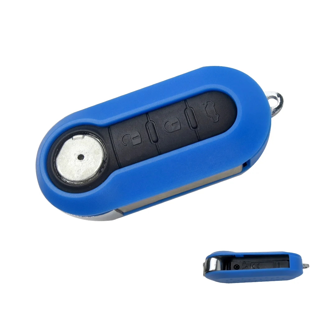 OkeyTech флип ключ Дистанционное авто ключ чемодан заглушка для Fiat 500 Panda Punto Браво Doblo Stilo D30 3 Кнопка Uncut Клинок - Количество кнопок: Deep Blue