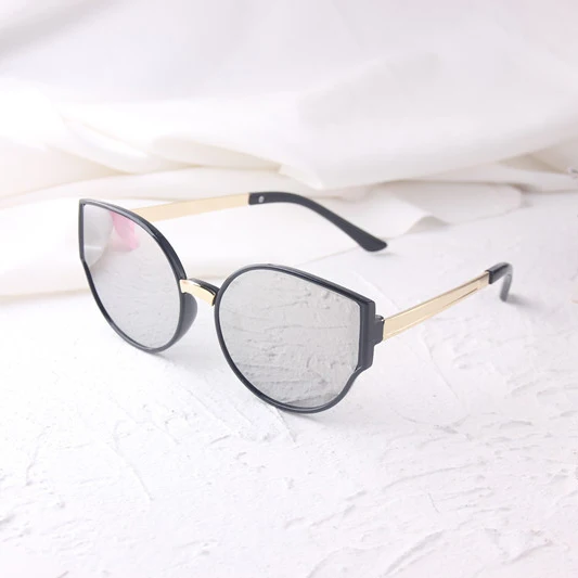 Модные солнцезащитные очки «кошачий глаз», милые детские очки, брендовые дизайнерские солнцезащитные очки для девочек, детские солнцезащитные очки для маленьких мальчиков, Lentes De Sol Mujer - Цвет линз: Серебристый