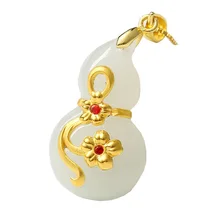 XinJiang Hetian Jade Gourd Pendant Drop Shipping Gold Jade Lucky Amulet FuLu Pendant Necklace For Women Men 24K Gold Jewelry XinJiang Hetian Jade Gourd Pendant Drop Shipping Gold Jade Lucky Amulet FuLu Pendant Necklace For Women Men 24K Gold Jewelry
