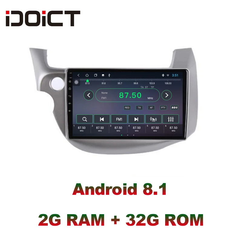 

IDOICT Android 8.1 IPS 2G+32G 8 CORE Car DVD Player GPS Navigation Multimedia For Honda Fit Jazz Radio 2008-2013 car stereo
