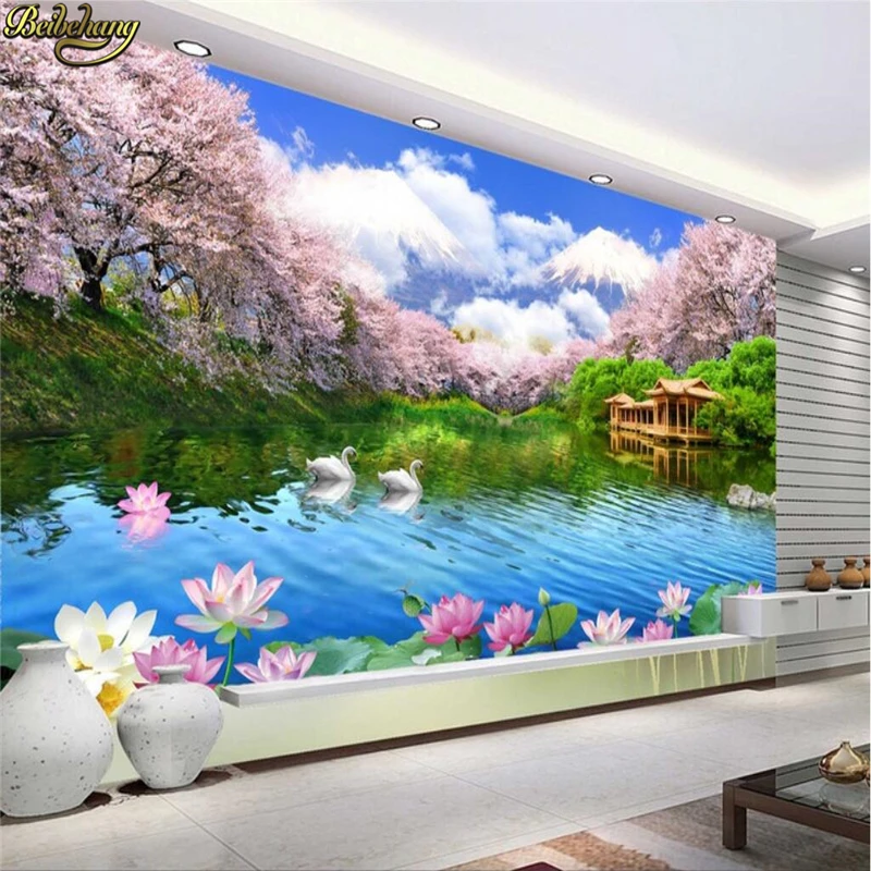 

beibehang Cherry butterfly natural landscape Forest Mural Photo Wallpaper For Walls 3D Wall Paper For Living Room home decor