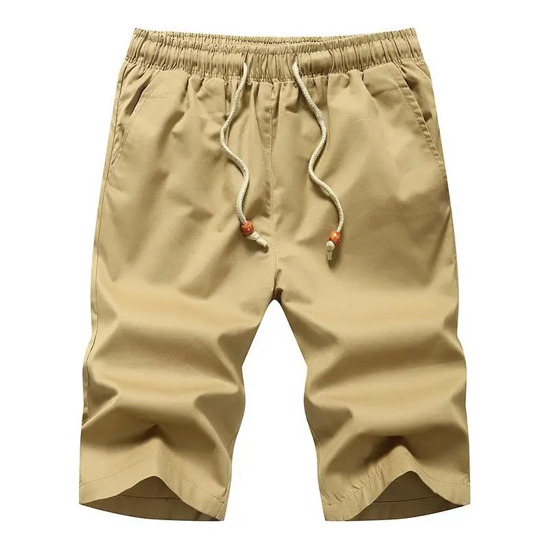 

Summer Fashion Leisure Style Man Solid Thin Shorts Breathable Comfortable Men Beach Pockets Cotton Short 4Colors Male Drawstring