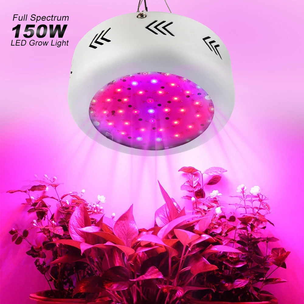 

Growing Lamp 150W UFO Led Grow Light Full Spectrum 50leds x 3W Grow Box For Hydroponic Garden Greenhouse Indoor Plants