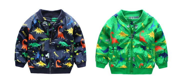 Bebê Meninos Jaqueta Bonito Dinossauro Crianças Cabolsas Primavera Outono Blusão Criança Menina Jaquetas Outerwear 8 Jaquetas e casacos
