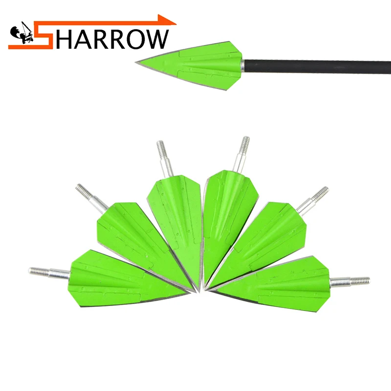 

4 Pcs Archery Blade Arrowhead Stainless Steel Interpolating Universal Thread 2 Fix Blades Target Point Tips Hunting Accessory