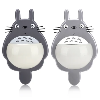 

Toothbrush Holder Cute Cartoon Totoro Toothbrush Wall Mount Holder Sucker Suction Organizer Home Bathroom Accessories