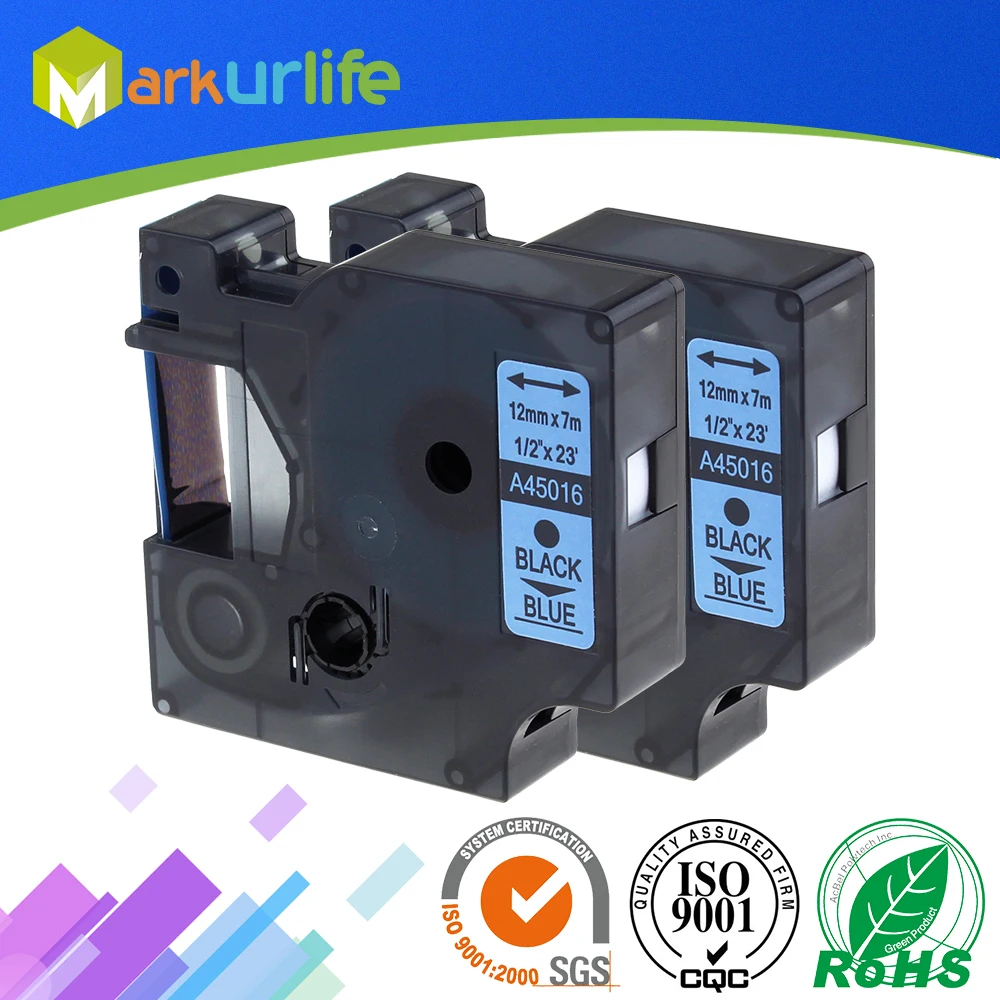 2 шт./лот производитель этикеток для DYMO самоклеящаяся D1 лента 45016 S0720560 отличная