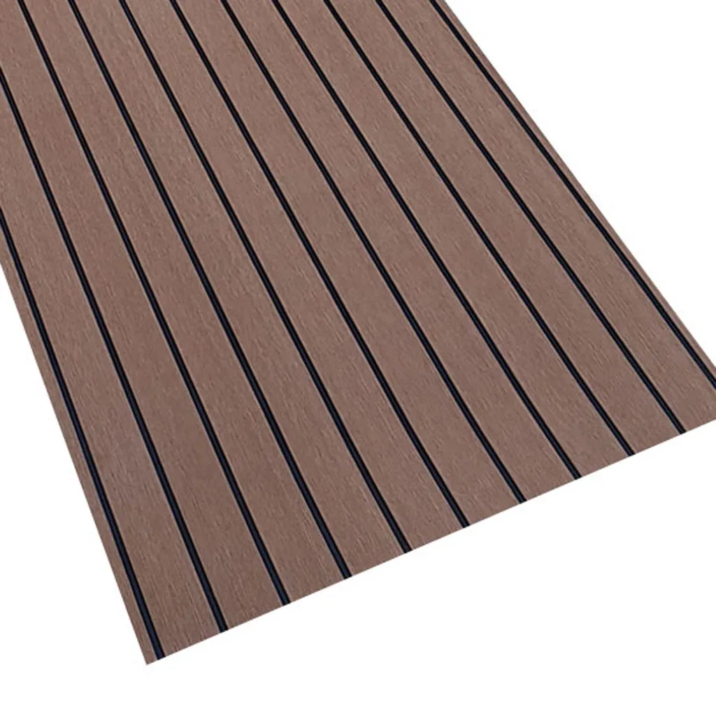 600x2400x6mm EVA Foam Yacht Boat Deck Mat Imitated Teak Brown Gray Flooring Anti Skid Decking Pad Recreational Boat Accessories