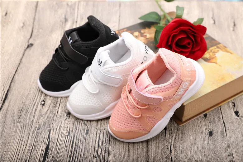 Koovan/детская обувь; Новинка года; модная сетчатая дышащая Розовая обувь для спорта и отдыха; обувь для бега для девочек; Белая обувь для мальчиков; детская обувь