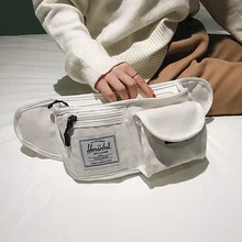 Повседневная дорожная холщовая поясная сумка для женщин, индивидуальный тренд, женские сумки через плечо, Большая вместительная нагрудная сумка, женская сумка-банан