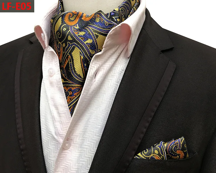 2 шт Мужской Жаккардовый Карманный квадратный Свадебный галстук для смокинга Ascot резкий галстук с узором пейсли в горошек