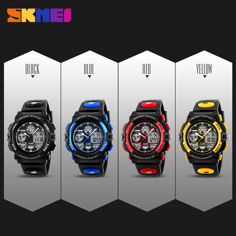 

Kids Boys Girls SKMEI Digital Alarm Waterproof Sports Analogue Children Watch