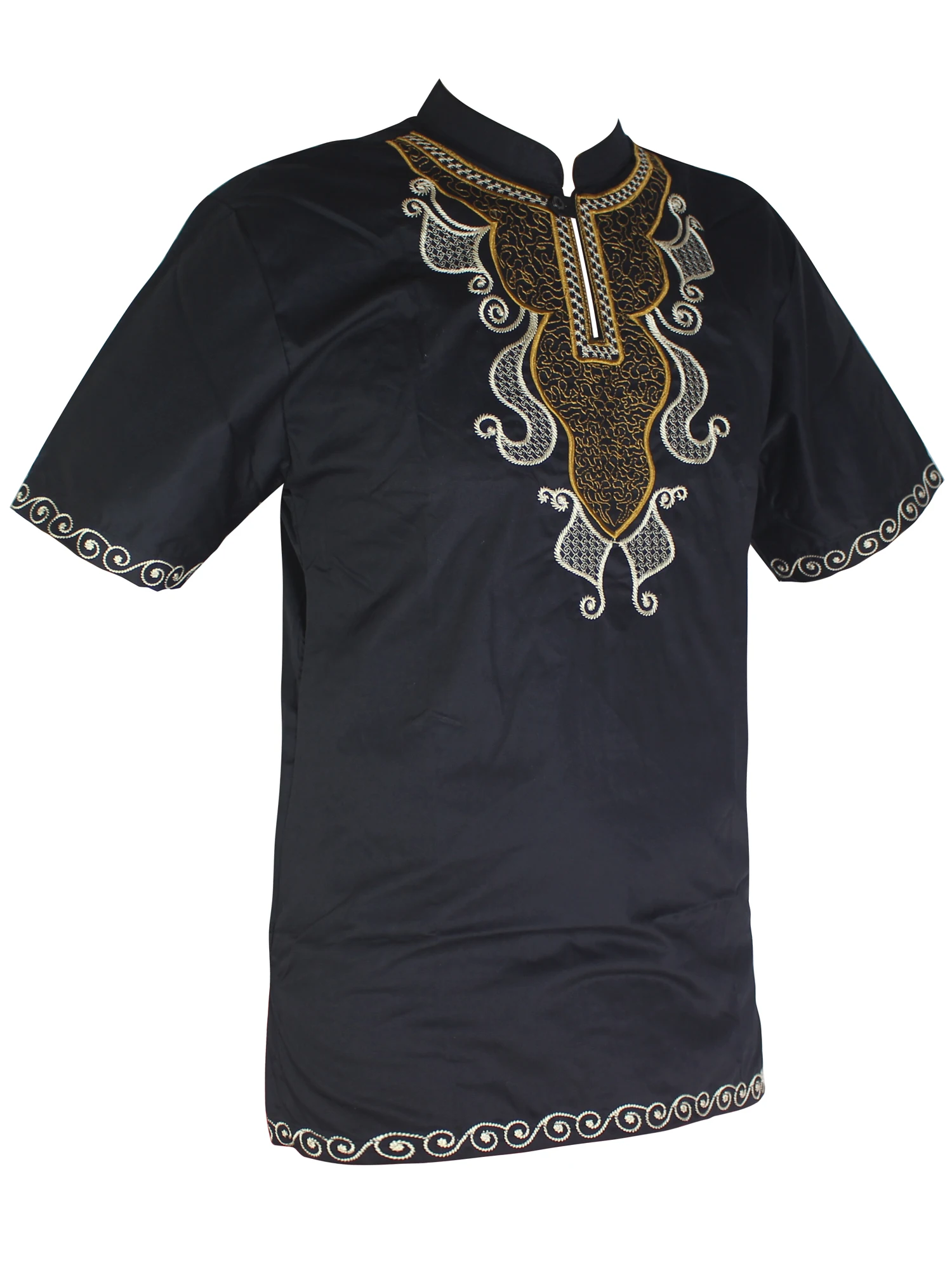 Мужская Дашики Топы Африка одежда воротник Хенли Базен вышивка Африканский Платье рубашка для мужчин летняя одежда