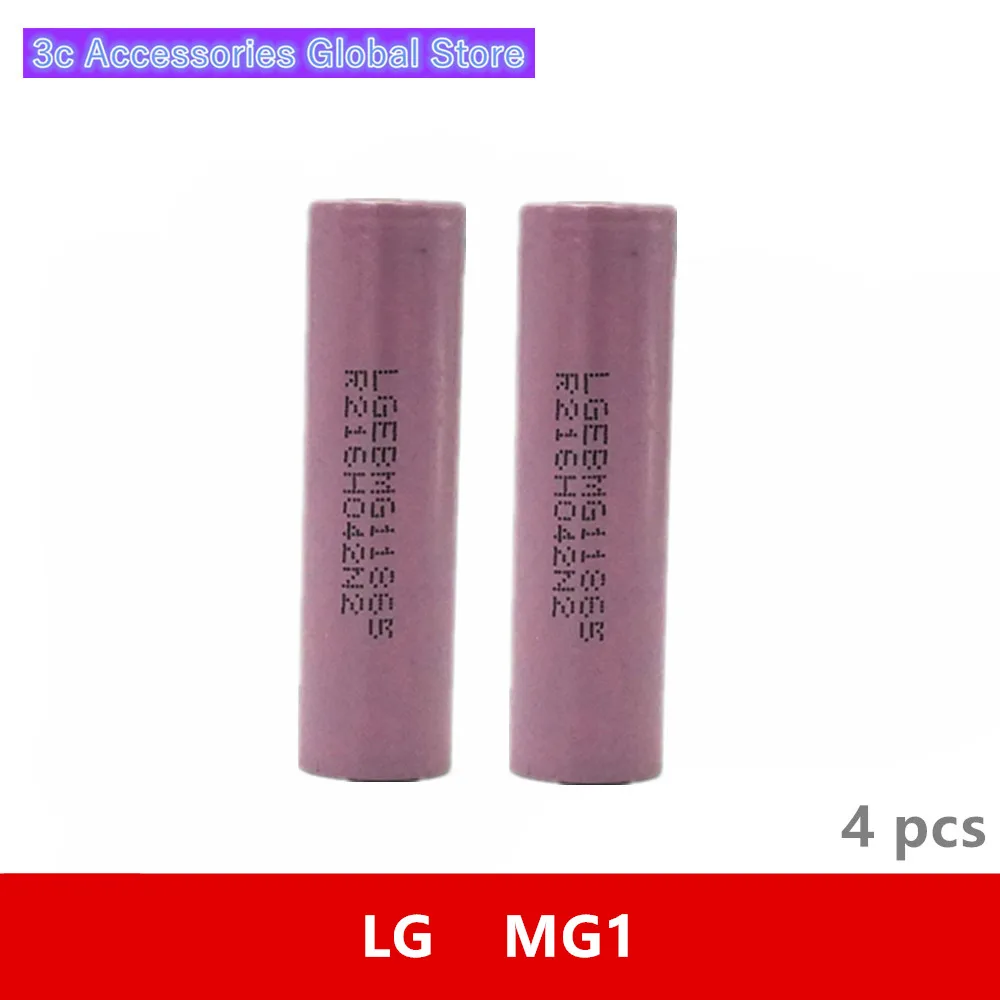 

4pcs/lot 3.7V 18650 2900mah 10A Original For LG INR18650MG1 MG1 Chem 3.6V IMR battery cell for Toy E-cig Torch Flashlight ect