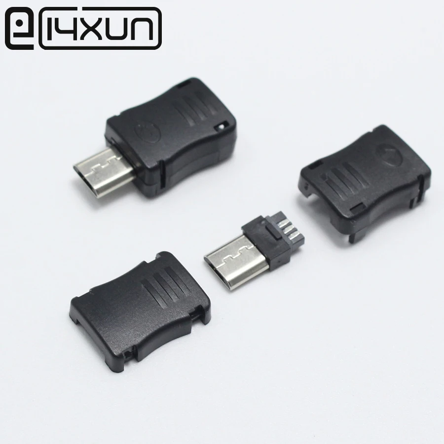 20PCS DIY Micro USB 5 Pin T Port Male Plug Connector&Plastic Cover L2KS 