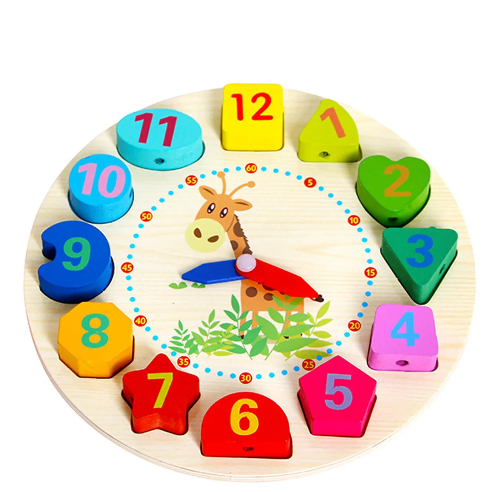 Обучающие деревянные часы бусины из бисера игрушки Малыша младенческий интеллект игрушки F5