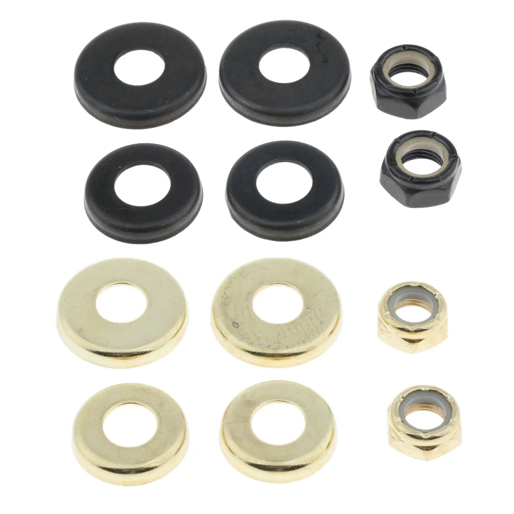 4pcs Replacement Longboard / Skateboard Bushings Washers Cup Cushion Shock Proof With 2pcs Nuts Truck Bushings Washers