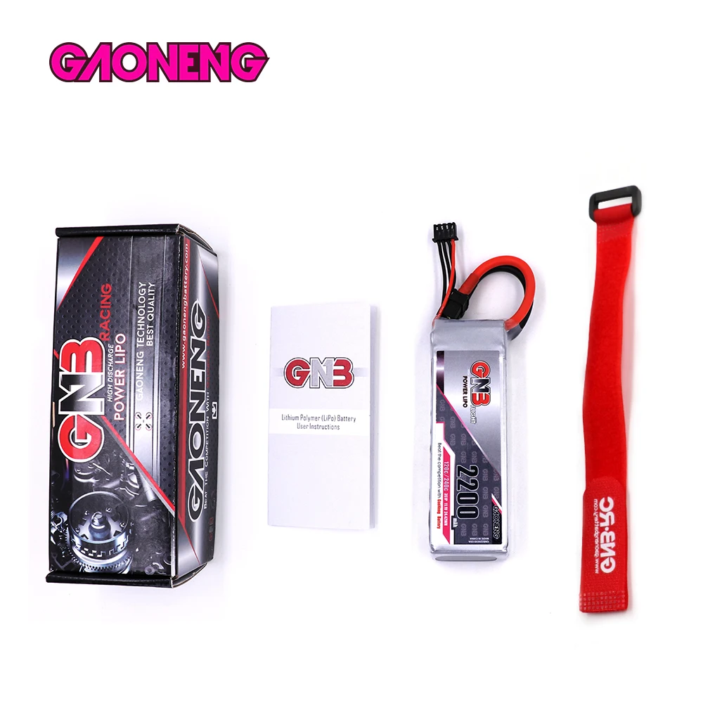 2 шт. GAONENG GNB 11,1 V 2200mAh 120C 3S Lipo батарея XT60U-F Разъем для RC FPV гоночный Дрон самолет вертолет