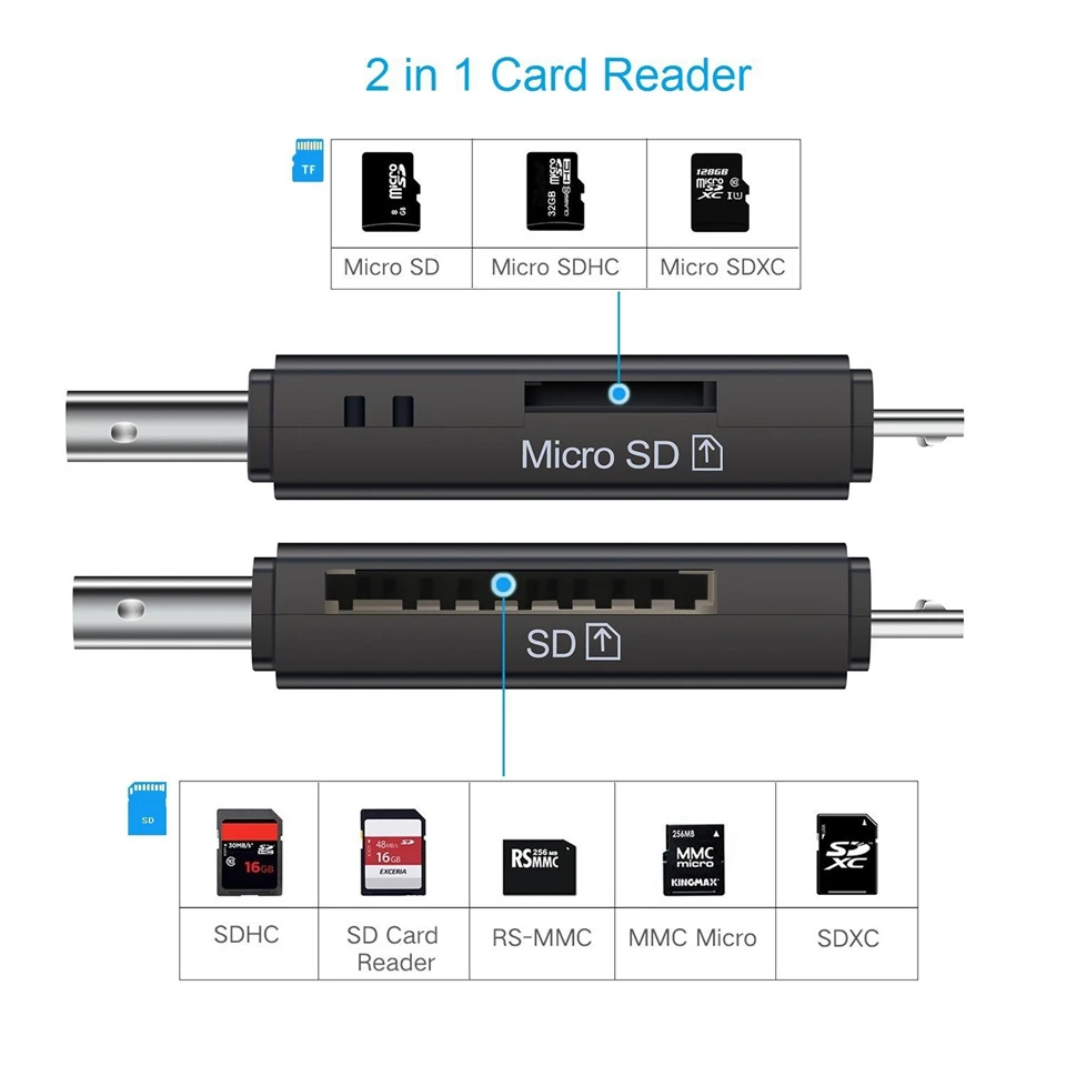 3 в 1 usb type-C Micro USB кард-ридер USB2.0 Универсальный TF/SD карта памяти OTG ридер для Xiaomi 6 GALAXY S8 Macbook Pro