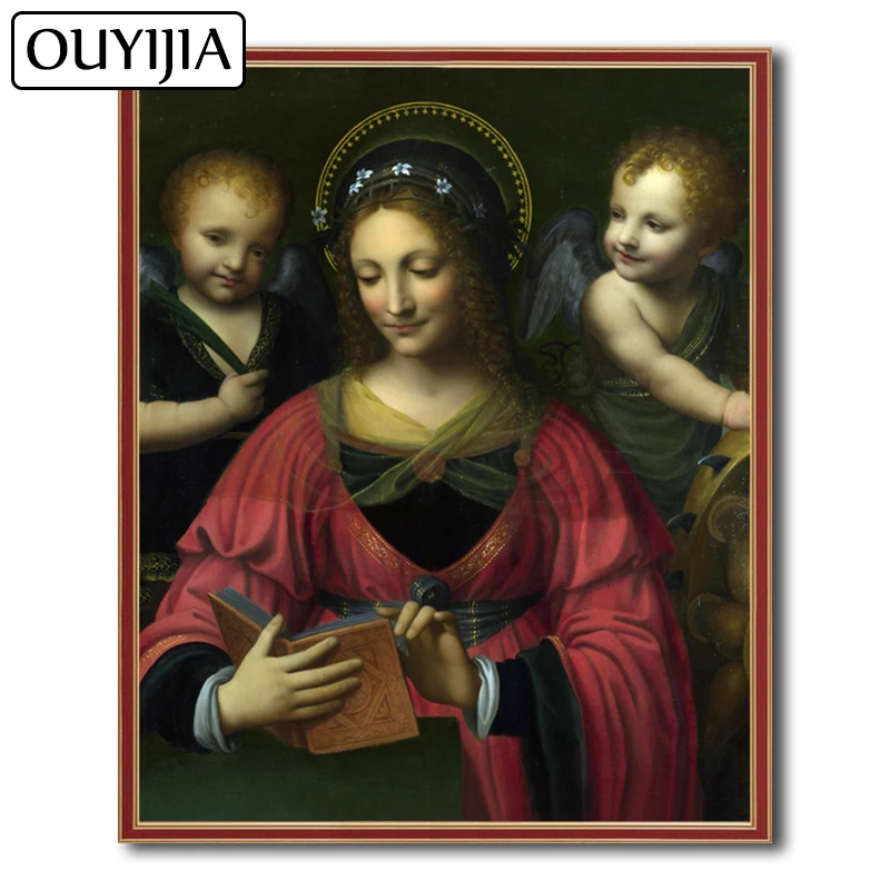 

OUYIJIA EuropeanOil Vinci 5D DIY Diamond Painting Embroidery Diamond Notre Dame And Baby Mosaic Rhinestone Jesus AngelDecoration