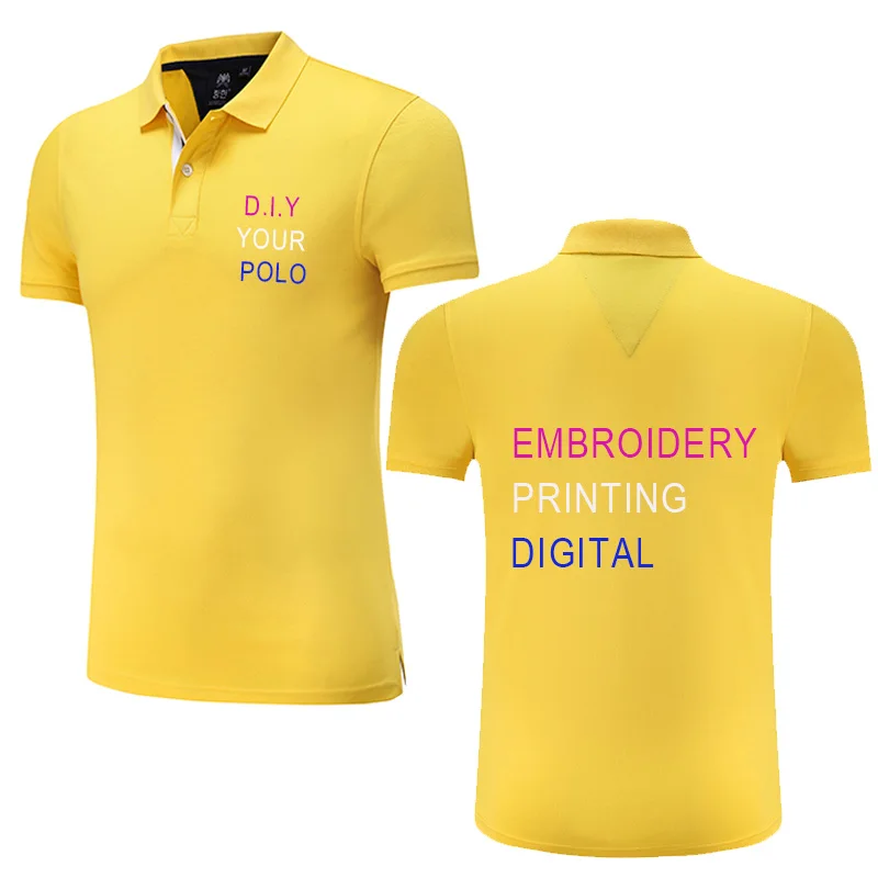 

Polo shirt men summer uniforms for work Custom Printed Photo Logo For Business Staff Company Uniform