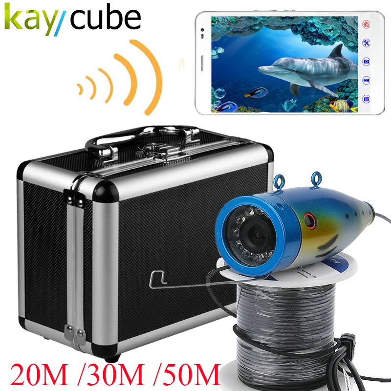 

Kaycube HD WIFI Wireless 20M 30M 50M Underwater Fishing Camera Video Recorder WIFI Fish Finder Monitor Ice/Boat For IOS Android