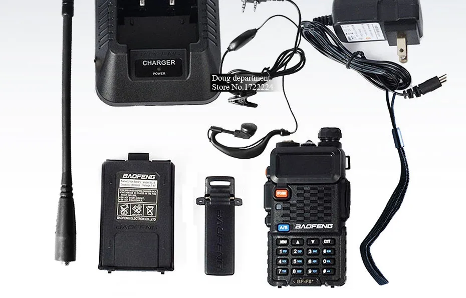 Baofeng UV F8+ Портативная рация Двухдиапазонная UHF& VHF UV-5R 136-174 МГц и 400-520 МГц 5 Вт двухстороннее радио