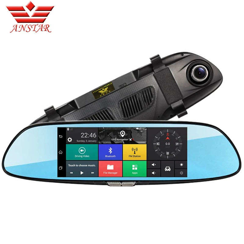 ANSTAR Android 3g двойной объектив Автомобильный видеорегистратор зеркальная камера 7,0 дюймов gps Full HD 1080P видеорегистраторы Bluetooth wifi видеорегистратор Dashcam