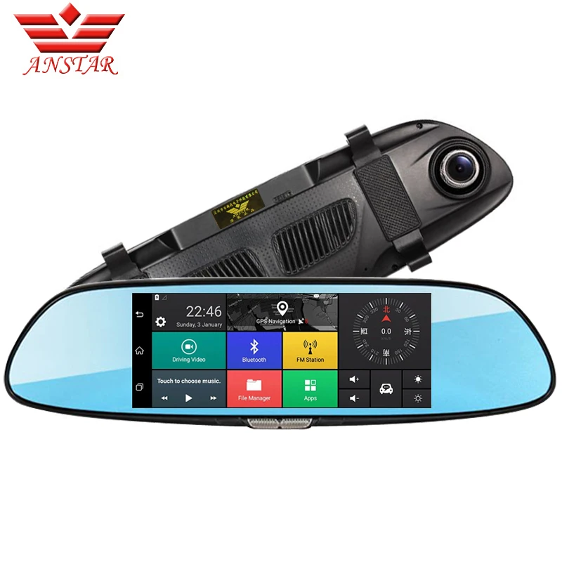 Автомобильный видеорегистратор с двумя объективами ANSTAR Android 3g 7 0 дюймов GPS Full HD 1080