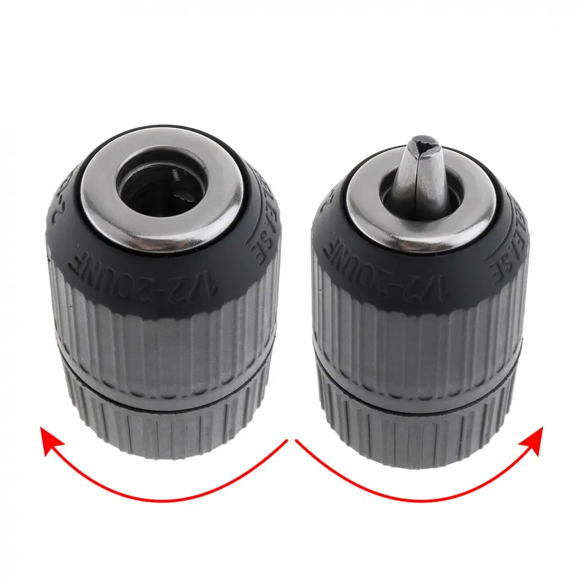 TORO 2-13mm 1/2" 20unf Self-locking Keyless Wrench Drill Chuck Impact Hammer Conversion Drill Bit Holder with Round Handle