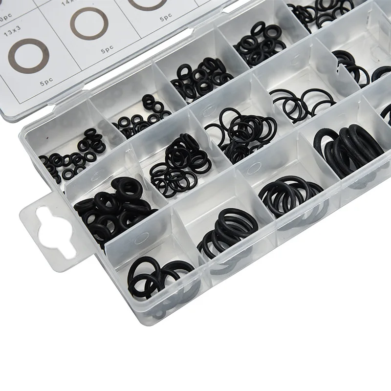 225 pcs Rubber O Ring O-Ring Washer Seals Watertightness Assortment Different Size With Plactic Box Kit Set 6