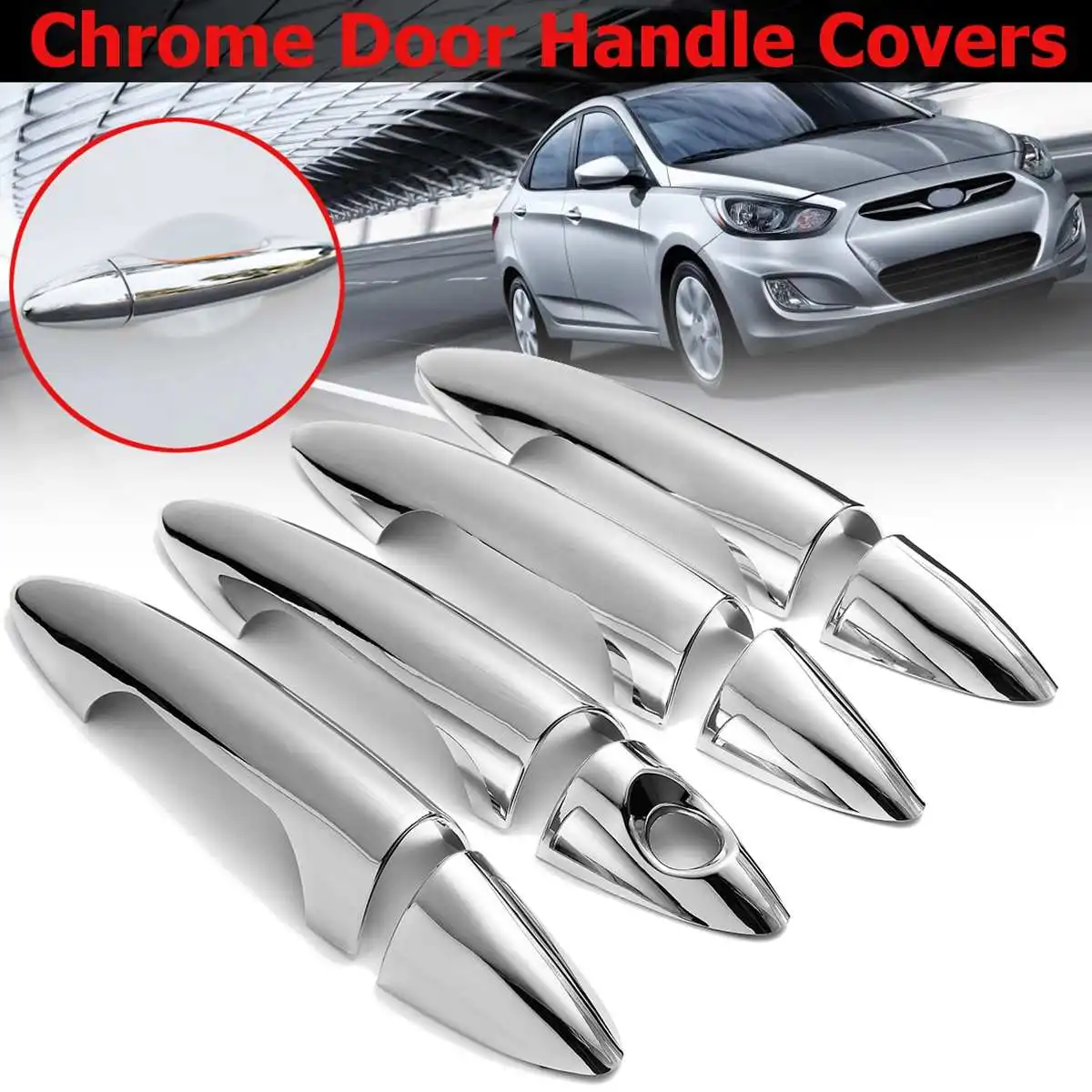 

for Hyundai Accent Solaris for Dodge Attitude 2010 2011 2012 2013 2014 2015 2016 1 Set ABS Chrome Door Handle Cover Trim