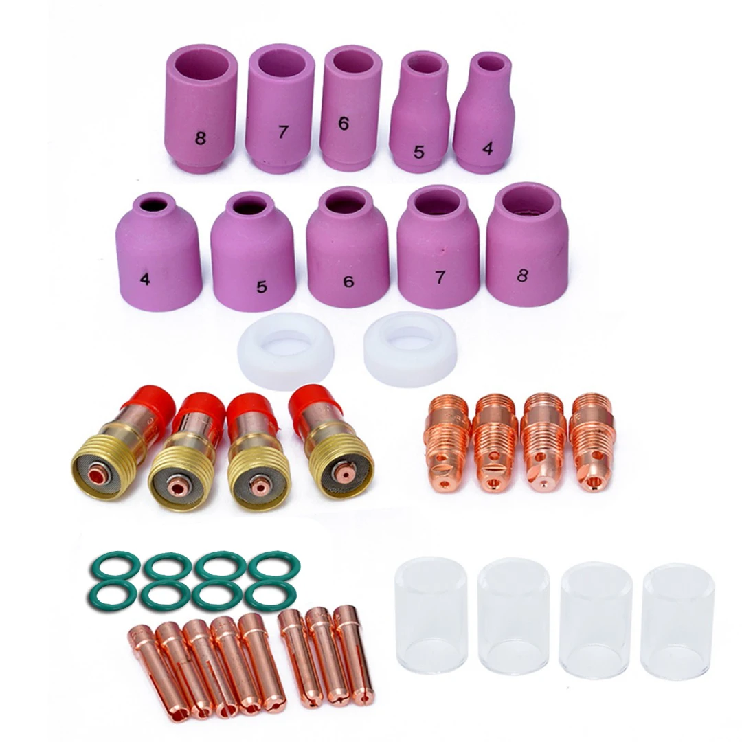 40 шт. газовые линзы для корпуса + 17CB20G Collets Body #10 Pyrex набор сборки стеклянных