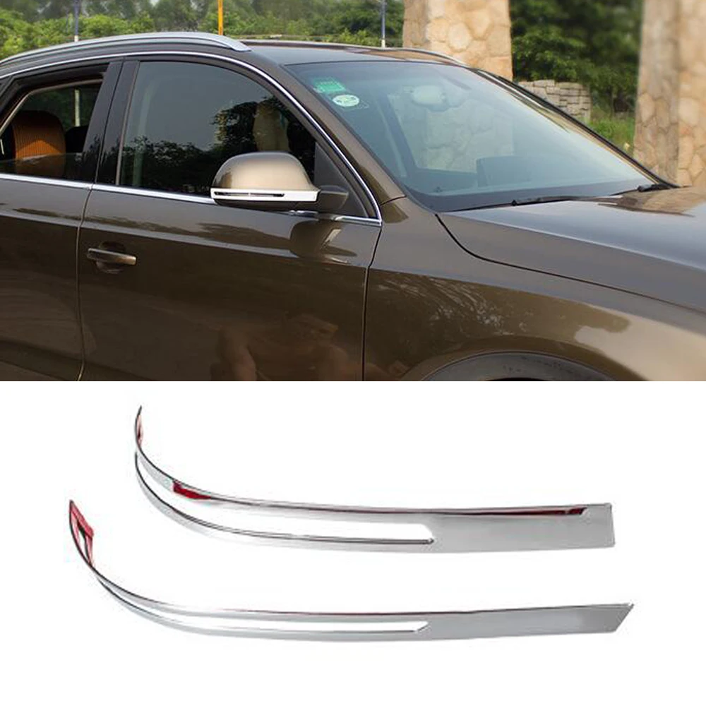 

CAPQX 1Pair For For Audi Q3 2013 2014 2015 2016 Side Rearview Mirror Cover Chrome Garnish Strip view mirror Frame Trim strip