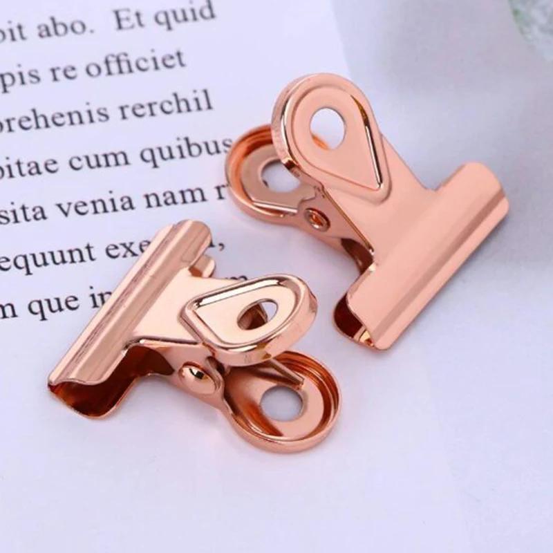 Розовое золото металлический зажим письмо скрепки 50 мм, упаковка из 5
