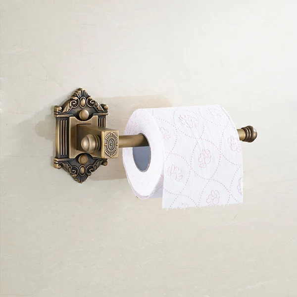 Винтажный Тотем медная Ванна Аппаратные Наборы латунный аксессуар для ванной набор держатели для полотенца - Цвет: Tissue Holder Bar