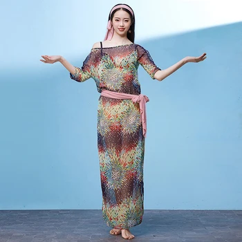 

2019 Baladi Dress Belly Dance Dress Dolman Sleeve 4 Pcs Bellydance Costumes For Women Bellydance Clothes Baladi