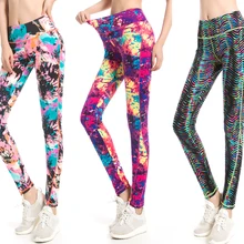 Женские леггинсы для тренировок на осень и зиму, женские яркие цветные леггинсы с высокой талией, привлекательные брюки с абстрактным принтом граффити