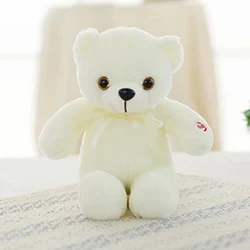 15 видов светящиеся мягкие животные кукла Дети ночь свет плюшевая игрушка с подсветкой плюшевый мишка Лежащая собака сидящий медведь Дельфин - Цвет: White teddy bear