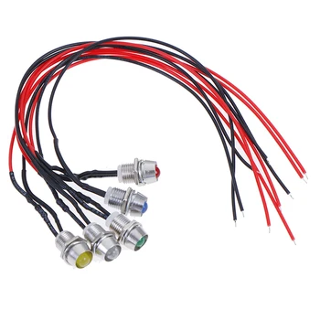 

1PCS 0.31" LED Metal Indicator Pilot Dash Light Lamp 12V Car Truck Indicator Lights Accessories
