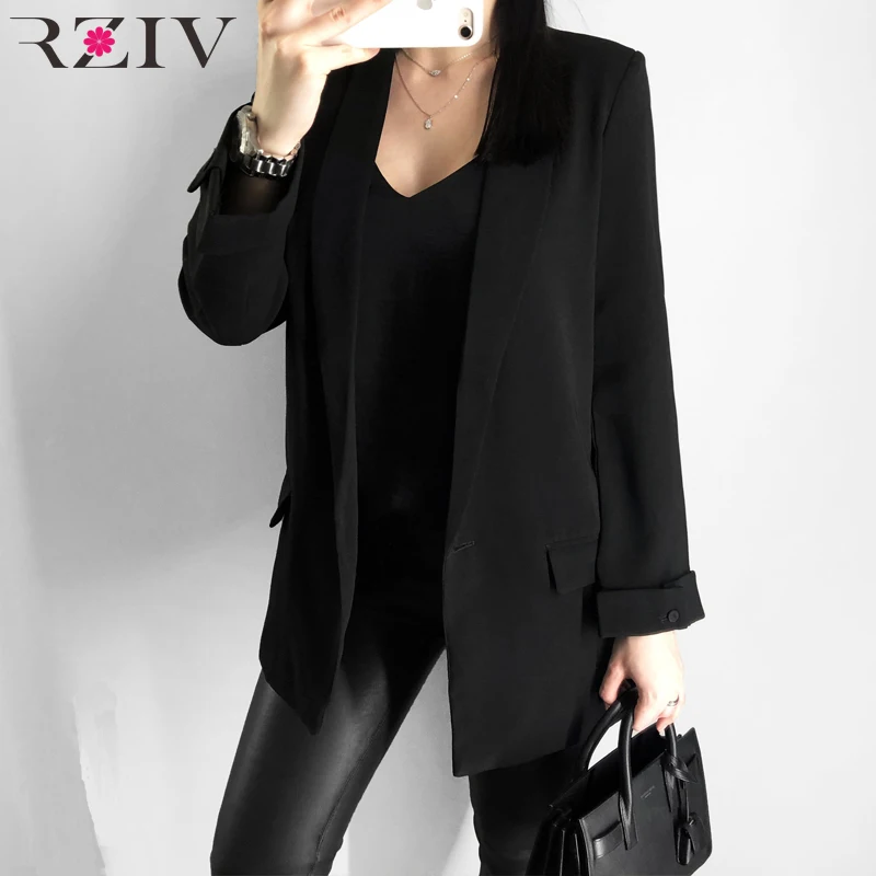 

RZIV women's blazer suit jacket coat casual solid color single button coat OL blazer suit