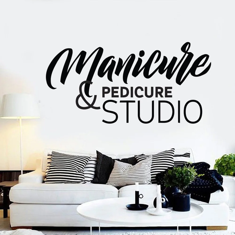 

Manicure Beauty Hair Salon Eyelashes Pattern wall sticker Written words Mural Vinyl Stickers Art Beauty Salon decor decals G155