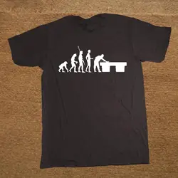Эволюция бильярд на заказ забавная Футболка Мужская хлопковая футболка с коротким рукавом футболки
