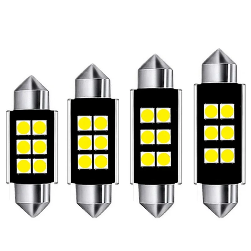 100 шт. 31 мм 36 39 42 C5W C10W 6 SMD 3030 светодиодный автомобильный фестонный светильник для