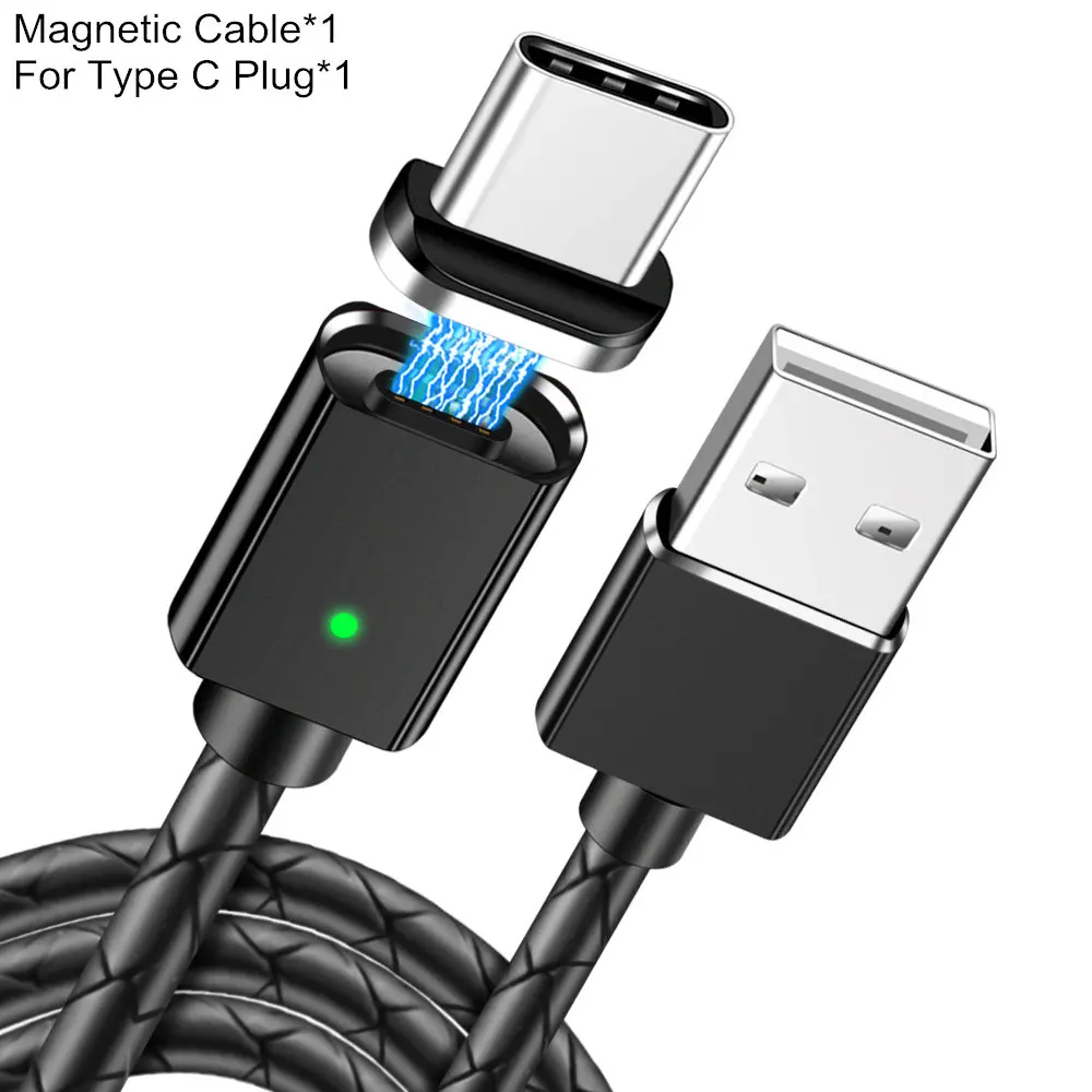Olaf Магнитный кабель Micro usb type C супер быстрая зарядка Телефон Microusb type-C магнит Зарядное устройство usb c для iphone 7 huawei xiaomi - Цвет: black type C