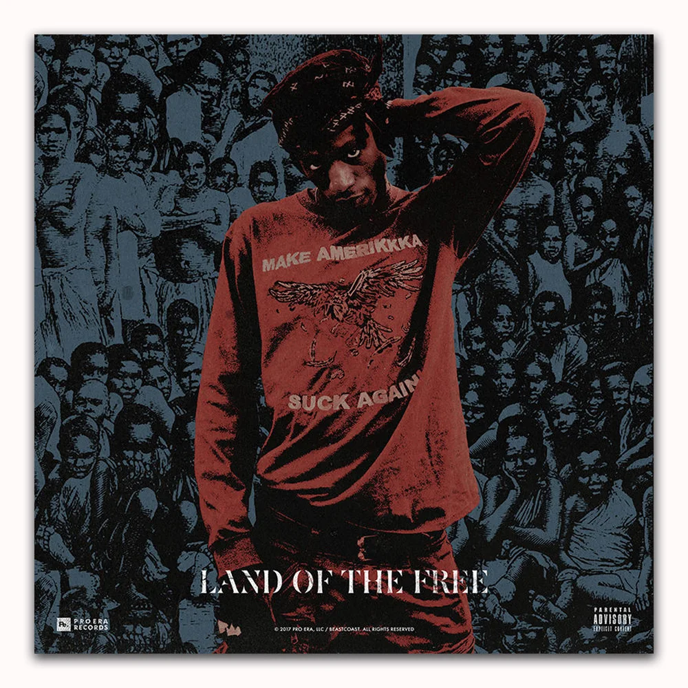 Z0393 постеры и принты Джоуи Бада $ Land Of The Free Badass Music Cover художественный постер