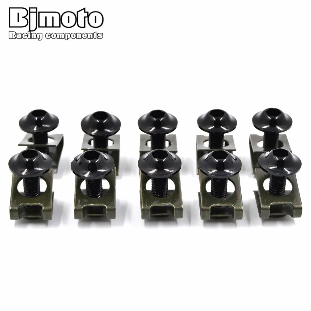 

6M x 10pcs Motorcycle Aluminum CNC Fairing Bolt Screw Nuts Washers Fastener Fixation Universal For Kawasaki Yamaha Suzuki Honda